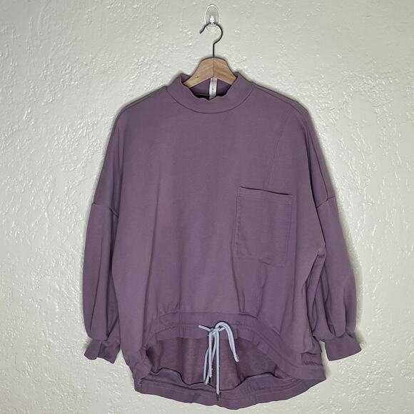 Nap Loungewear Women's Purple Drawstring Hem Cotton Sweatshirt Size Large NWT - Picture 1 of 8